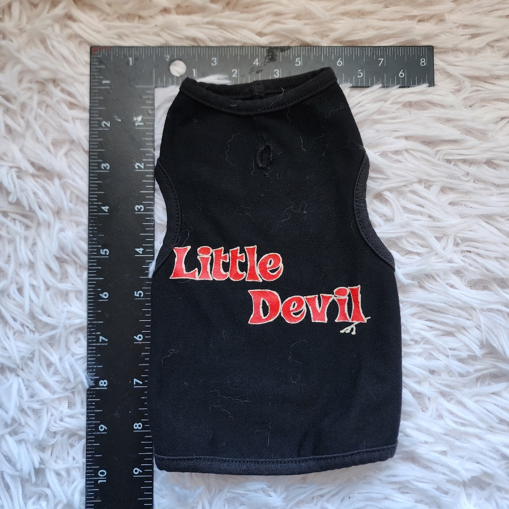 ♠️10/$10♠️ Reversible Black Pet Shirt with Little Angel and Little Devil Print - Picture 3 of 5